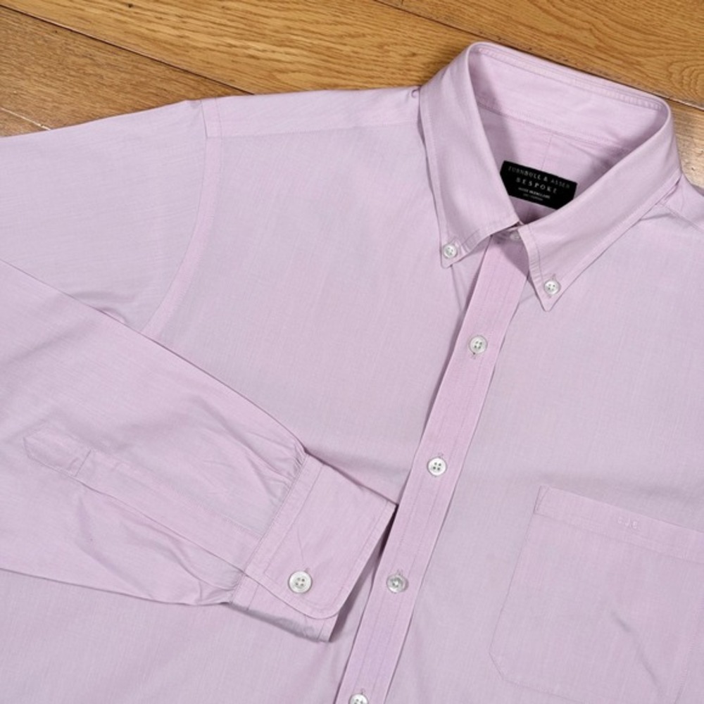 Turnbull & Asser‎ Bespoke Long Sleeve Button Down Shirt Light Pink Purple Cotton